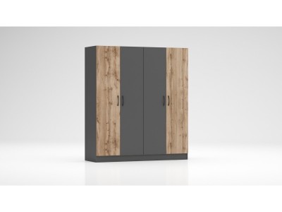 Τετράφυλλη ντουλάπα  Apolo 6 (δρυς votan/ανθρακίτη)